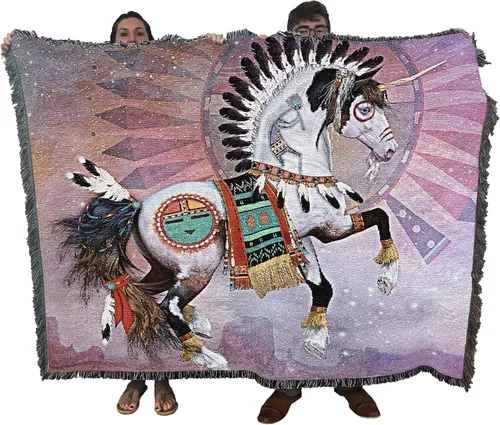 Pure Country Weavers Manta Kachina de Laurie Prindle – Tapiz de regalo de unicornio de fantasía tejido de algodón – Fabricado en los Estados Unidos