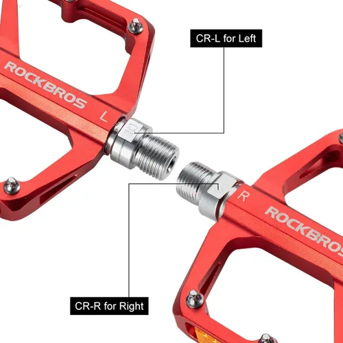 Miniatura 6 de ROCKBROS Pedales de Bicicleta de Montaña Pedales MTB Pedales Planos de Bicicleta de Aluminio 9/16" Rodamiento Sellado Plataforma Ligera