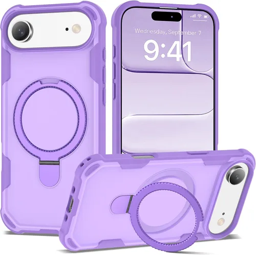 Miniatura 20 de Funda compatible con iPhone 12 y 12 Pro de 6.1 pulgadas con soporte de anillo magnético [protección militar contra caídas] [compatible con MagSafe]