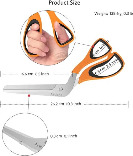 Miniatura 4 de Asdirne Tijeras para pizza, cortador de pizza con hoja afilada de acero inoxidable de grado alimenticio y mango suave, tijeras de cocina