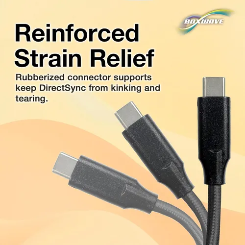 Miniatura 6 de BoxWave Cable compatible con GameSir G7, cable PD DirectSync (3 pies), USB-C a USB-C (100 W), cable trenzado tipo C de carga y sincronización de 3