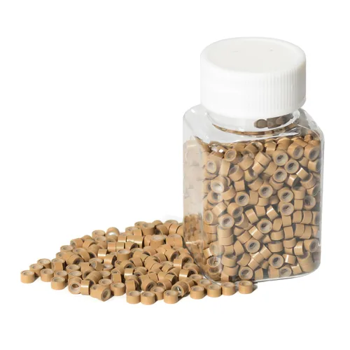 Miniatura 9 de 1000 extensiones de cabello con forro de silicona de 0.197 pulgadas, microenlaces, cuentas de silicona forradas para extensiones de cabello humano