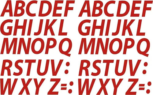 Calcomanías de vinilo reflectantes con letras del alfabeto rojo A - Z (2 juegos) – Elige el tamaño de 1 a 12 pulgadas (610-R) (12 pulgadas)