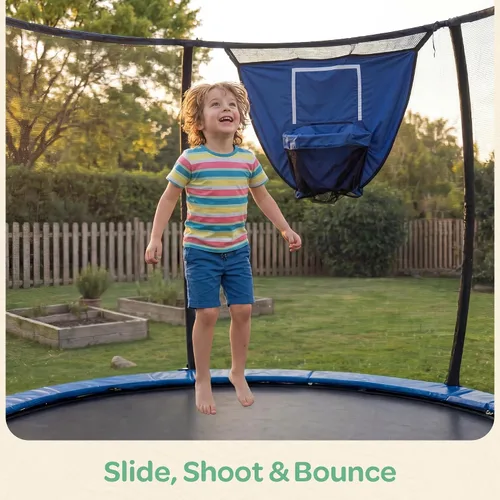 Miniatura 3 de Trampolín para niños y adultos – Trampolín de 8 pies, 10 pies, 12 pies, 14 pies con red, con rociador adicional y luces LED, certificado ASTM