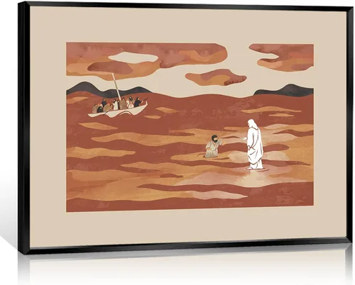 Miniatura 13 de OAOPIC Póster enmarcado con texto en inglés «Jesús mujer» sanada, con flecos de Jesús, ropa, lienzo, arte para pared, versos de la Biblia, pintura