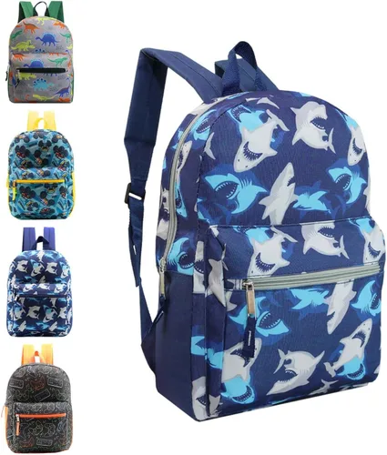Mochilas básicas al por mayor de 17 pulgadas - Colores surtidos - Bolsas de libros al por mayor Surtido Niño 15 Personaje