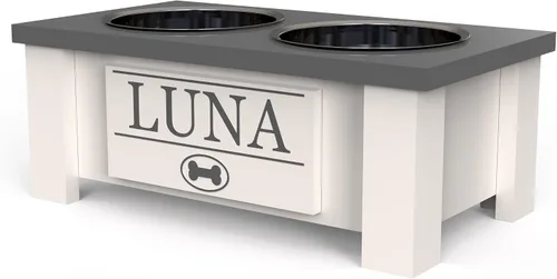 Miniatura 55 de GrooveThis Woodshop Soporte Personalizado de Cuenco Elevado para Perros de Tamaño Grande, Mediano, Pequeño y Extra Pequeño - Cuencos de Acero Negro