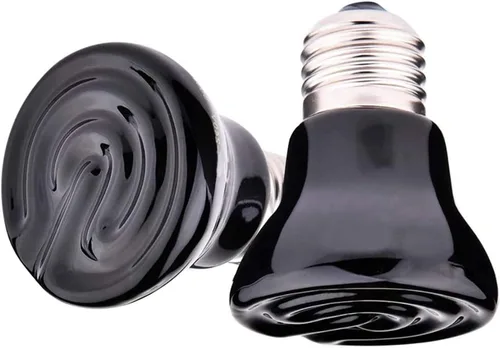 Miniatura 8 de 4 paquetes de 50 W negro lámpara de calor de cerámica mini reptil lámpara de calor bombillas E26/E27 110V infrarrojo emisor de calor de reptil