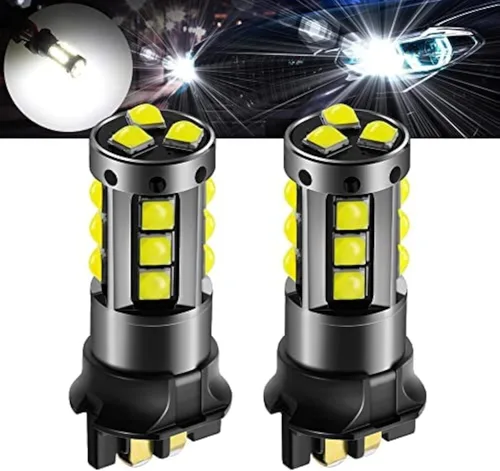 PW24W Bombilla LED blanca, AC/DC 9-30V 1200LM PWY24W 12181NA 12174 12182 LED DRL luz de estacionamiento diurna luz de señal de giro para Ámbar