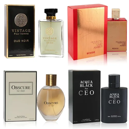 Miniatura 24 de AFLUXE Colonia para hombre Set 4 conjuntos combinados (717SexyM/BlueD Paris/AQUA CEO/Versátil) Eau De Parfume/Toilette Spray Natural cada 100ML