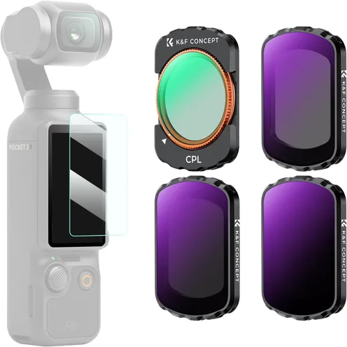 Miniatura 9 de K&F Concept Juego de Filtros UV/CPL/ND Compatible con DJI Osmo Pocket 3, Juego de 6 Filtros Magnéticos UV+CPL+ND16/PL+ND32/PL+ND64/PL+ND256/PL
