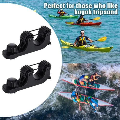 Miniatura 7 de Geelin Soporte para remo de kayak, accesorios de montaje en pista, soporte de remo estándar de pesca, soporte de remo de kayak para barra
