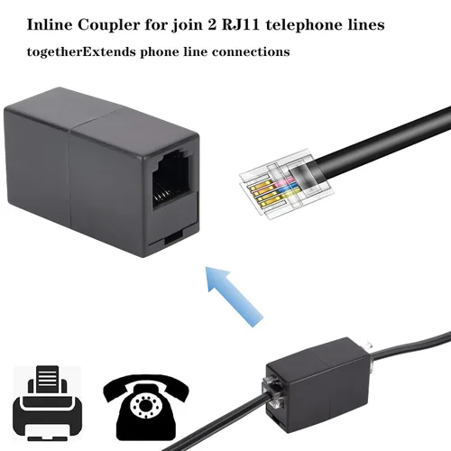 Miniatura 4 de Cable de extensión de teléfono, cable de línea de teléfono (15 pies - Negro) con conector RJ11 estándar