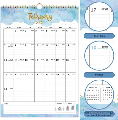 Miniatura 4 de Calendario 2026 – Calendario de pared 2026 – Calendario grande 2026, 12 x 17 pulgadas, enero 2026 – diciembre 2026, encuadernación de doble alambre