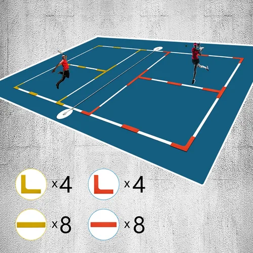 Miniatura 2 de Juego de marcadores Court Line Crea tu propia cancha de tenis de pickleball Rojo-Amarillo