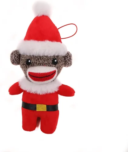 Miniatura 11 de Plushland Juguetes de peluche de Navidad, lindo calcetín suave Sockiez mono decoración de árbol de Navidad, bonito regalo de Navidad, adorno