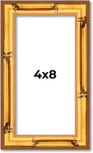 Miniatura 325 de Poster Palooza Marco cuadrado de madera maciza de bambú dorado de 3 x 3 pulgadas con acrílico UV, respaldo de tablero de espuma y accesorios