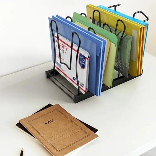 Miniatura 8 de SIMPLE HOUSEWARE Organizador de sartenes de altura ajustable con 5 compartimentos, color negro