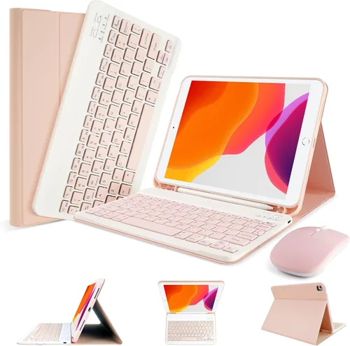Miniatura 12 de Funda de teclado LAMA para iPad de 10.2 pulgadas, estuche inalámbrico con teclado con soporte para lápices para iPad de 10.2 y 10.5 pulgadas