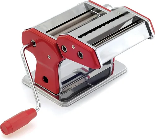 Norpro Máquina de pasta 1049R, color rojo Plateado/Rojo