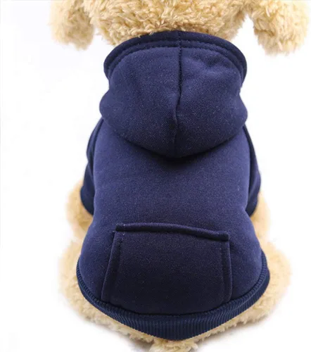 Miniatura 6 de Jecikelon Sudadera con capucha para perro de invierno con bolsillos, ropa cálida para perros pequeños, abrigo de chihuahua, ropa de cachorro y gato