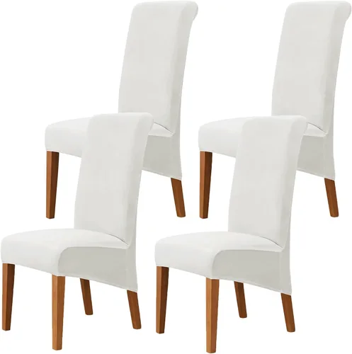 Miniatura 57 de Juego de 2 fundas de terciopelo para sillas de comedor, color beige, fundas elásticas para sillas de comedor y cocina, reutilizables, protector