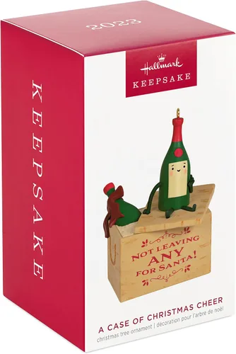 Miniatura 3 de Hallmark Keepsake Adorno Navideño 2023, A Case of Christmas Cheer, Divertido Adorno de Vino, Regalos de Vino