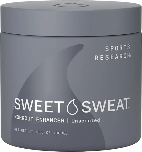 Miniatura 3 de Sports Research® Paquete de reductor de cintura Sweet Sweat (negro/rosa, pequeño) + gel sin perfume 'Workout Enhancer' en tarro de 13.5 onzas