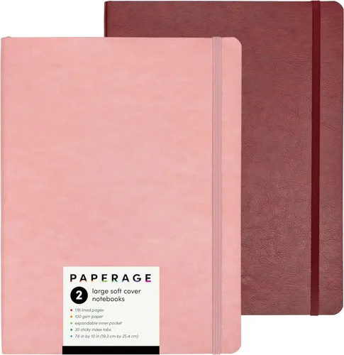 Miniatura 18 de PAPERAGE - Libreta de rayas con tapa blanda (color negro), 160 páginas, cuaderno de reglas universitarias de tamaño mediano, 5.6 x 7.9 pulgadas