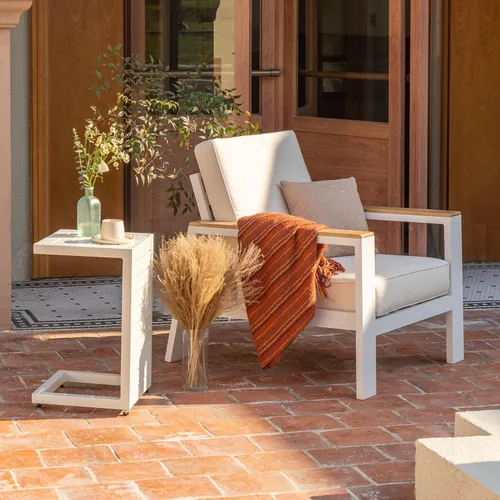Miniatura 7 de Juego de cojines de asiento para exteriores para muebles de patio, cojines gruesos resistentes a la intemperie, 25.6 pulgadas de ancho x 25.6 Blanco