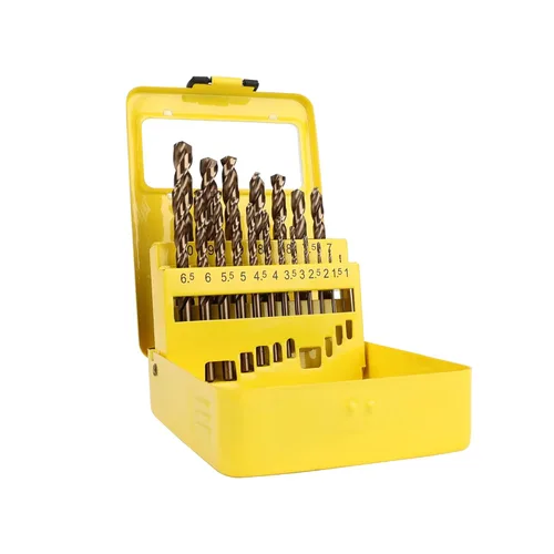 Juego de brocas de cobalto, 19 piezas métricas M35 HSS punta de 135 grados, punta dividida, longitud Jobber, broca helicoidal para metal endurecido,