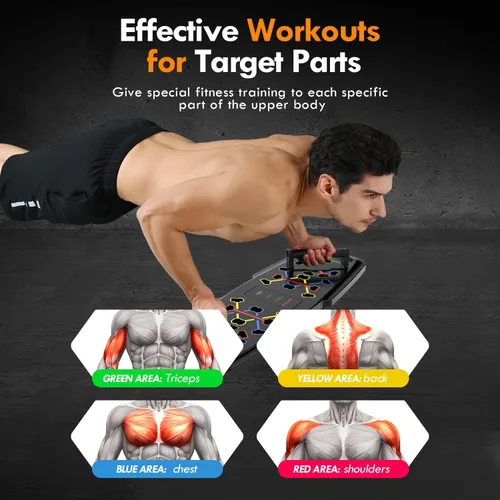 Miniatura 7 de MQRW Push Up Board,Home Gym,Portable Exercise Equipment,Pilates Bar and 20 Fitness Accessories with Resistance Bands and Ab Roller Wheel,Full Body