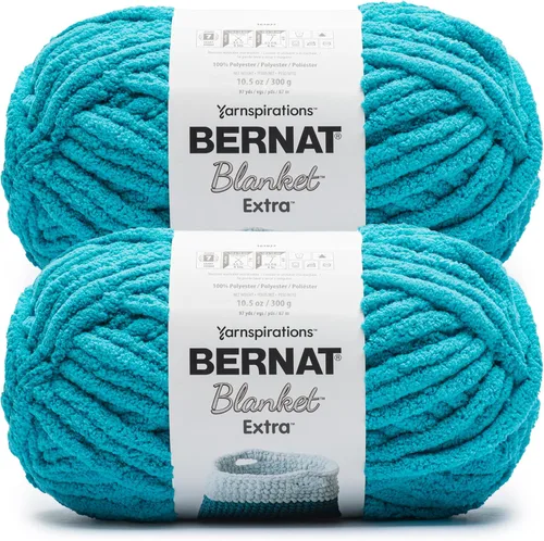 Miniatura 33 de Bernat - Estambre para mantas Extra Negro, 2 paquetes de 300g/10.5 onzas, poliéster, #7, jumbo, tejido de punto/ganchillo