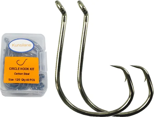 Miniatura 16 de Ganchos circulares para pesca de gato, 50/100 unidades, ganchos circulares de pesca de pulpo, agua salada, agua dulce para bagre lubina Redfish 1/0