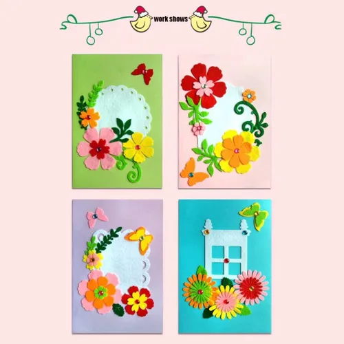 Miniatura 2 de QIAONIUNIU Kits de fabricación de tarjetas, kits de tarjetas de felicitación hechas a mano para niños, tarjetas de Navidad plegadas y sobres a