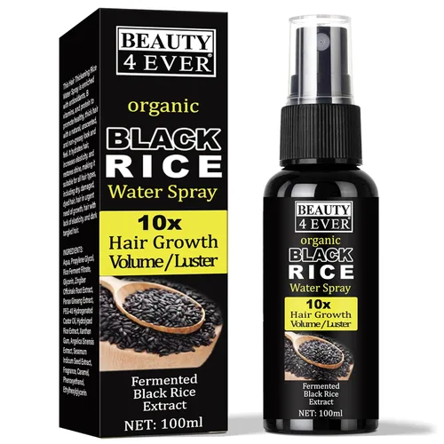 Suero para el crecimiento del cabello para mujeres y hombres, spray de agua de arroz negro, tratamiento de pérdida de cabello para cabello dañado,