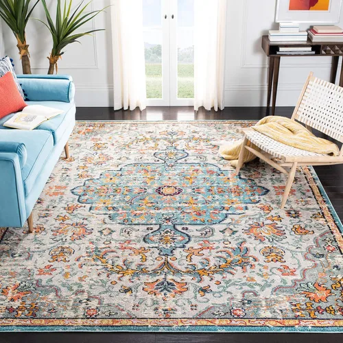 Miniatura 11 de SAFAVIEH Colección Madison MAD447B - Tapete bohemio con medallón antiguo y elegante, no desprende pelusa, para la sala, dormitorio, comedor