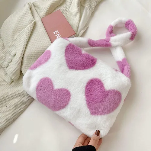 Miniatura 4 de Bolsa de hombro para mujer Kexle, afelpada, para otoño e invierno
