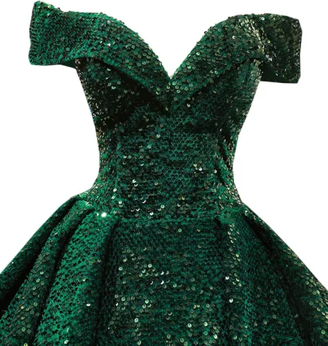 Miniatura 5 de Lily Wedding Vestido de noche largo con lentejuelas y hombros descubiertos para mujer, vestido de baile de graduación 2020