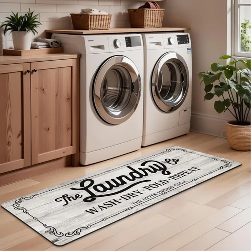 Miniatura 7 de Pauwer - Alfombra de corredor para lavandería de 20"x60", impermeable, de goma, antideslizante, alfombra de cocina para piso, lavable, alfombra