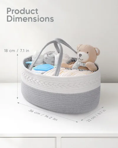 Miniatura 2 de Maliton Organizador de Pañales para Bebé Niño - Cuerda de Algodón para Cambiador, Almacenamiento de Guardería, Artículos Imprescindibles para Bebé