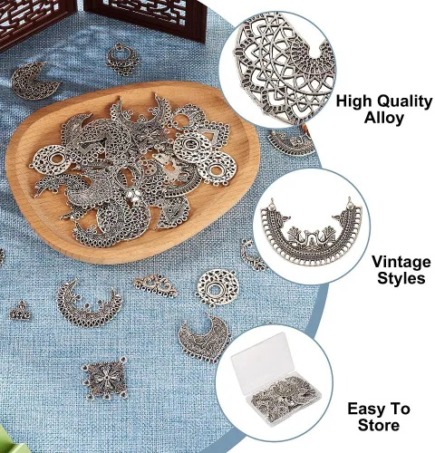Miniatura 2 de Pandahall - Colgantes de araña de aleación tibetana para hacer joyas y collares