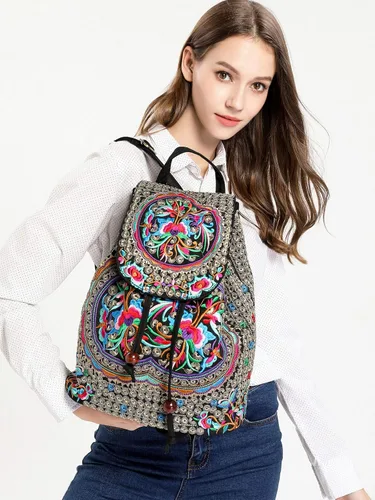 Miniatura 3 de Goodhan - Mochila de viaje para mujer, diseño clásico de bordado étnico