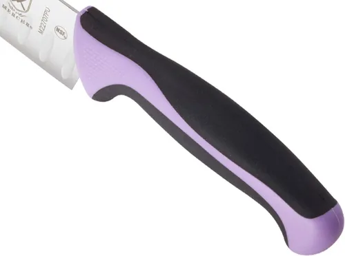 Miniatura 2 de Mercer Culinary Millennia - Cuchillo Santoku (borde Granton) con mango de color, 7 pulgadas, color morado
