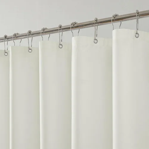 Miniatura 8 de Forro de cortina de ducha de tela repelente al agua, calidad de hotel, lavable a máquina, 3 imanes resistentes con ojales inoxidables y dobladillo