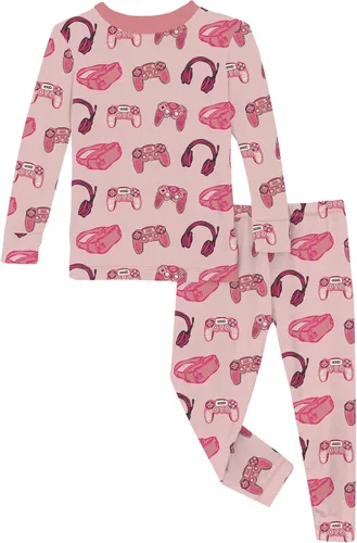 Miniatura 31 de KicKee Pants Conjunto de pijama de manga larga con estampado de piezas