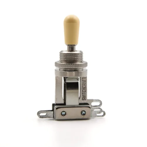 Switchcraft - Interruptor de palanca de 3 vías con punta auténtica, palanca corta para guitarra eléctrica Les Paul (punta crema)