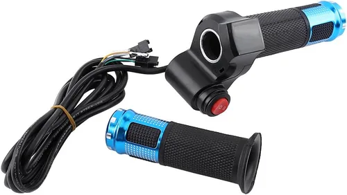 Acelerador giratorio, control de 3 velocidades con pantalla LED, agarre de acelerador de bicicleta eléctrica, mango azul para viajeros, ciclistas