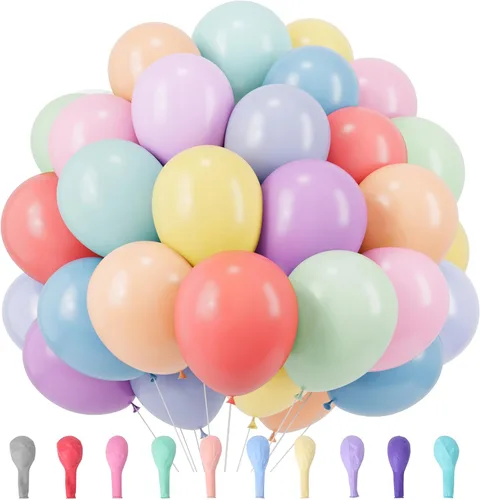Miniatura 23 de RUBFAC 120 globos de color azul rey de 12 pulgadas, globos de látex mate azul real para cumpleaños, baby shower, graduación, béisbol, náutico