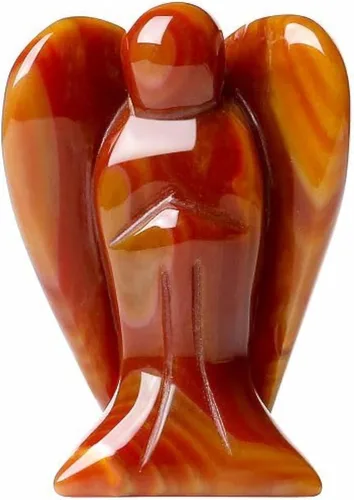 Miniatura 22 de YATOJUZI Estatua de ángel de obsidiana negra de 5 cm decorativa con cristales curativos de Reiki, piedra natural pulida tallada a mano, figuritas